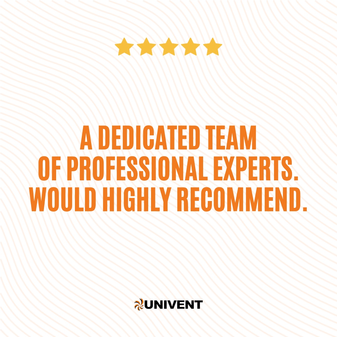 Delivering effective ventilation solutions takes more than great products - it takes a knowledgeable team committed to supporting every project.

At Univent, we’re proud to work closely with contractors, consultants and project teams to ensure ventilation systems are designed, manufactured and delivered to the highest standards.

Get in touch with our team to discuss your next project. Link in bio!

#CustomerReview #ClientFeedback #VentilationExperts #BuildingServices #HVACIndustry #ConstructionUK #TrustedPartner #Univent