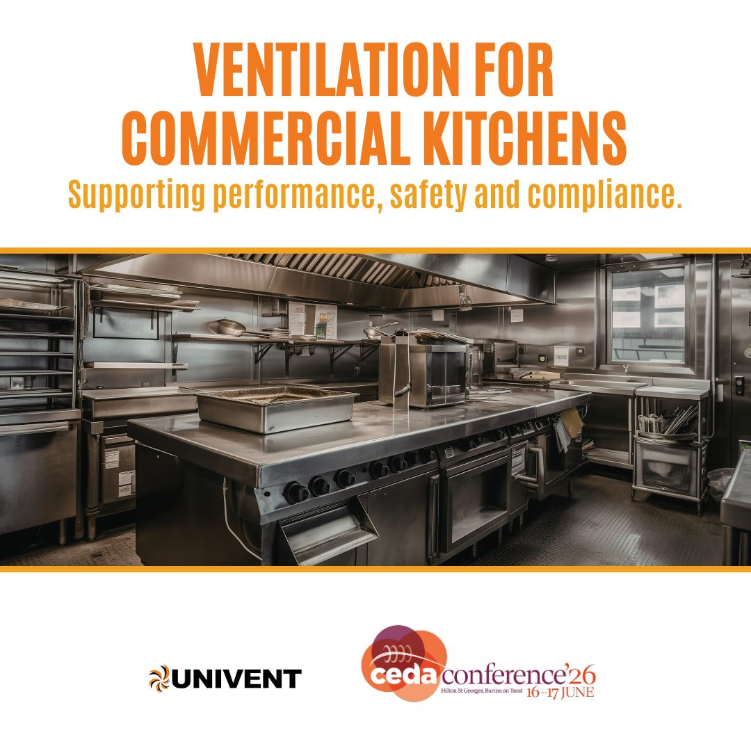 Ventilation plays a critical role in commercial kitchen performance.

At events like the CEDA Conference, the focus isn’t just on equipment - it’s on how every element works together to create safe, efficient and compliant environments.

From extraction systems to airflow design, getting ventilation right is essential in high-demand kitchen settings.

We’ll be at CEDA this June discussing how tailored ventilation solutions can support better outcomes across every project. Find out more: https://ceda.co.uk/conference2026/

#CEDA2026 #CommercialKitchenDesign #VentilationExperts #HVACEngineering #BuildingServices #Compliance #Univent